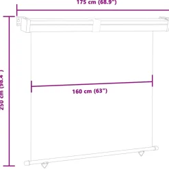 VIDAXL - Auvent latéral de balcon 175x250 cm noir