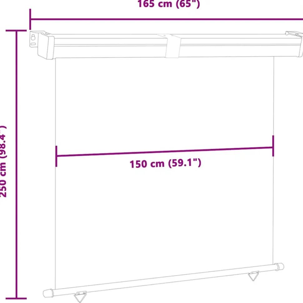 VIDAXL - Auvent latéral de balcon 165x250 cm crème