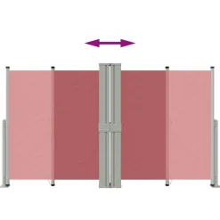 VIDAXL - Auvent latéral rétractable rouge 140x1200 cm
