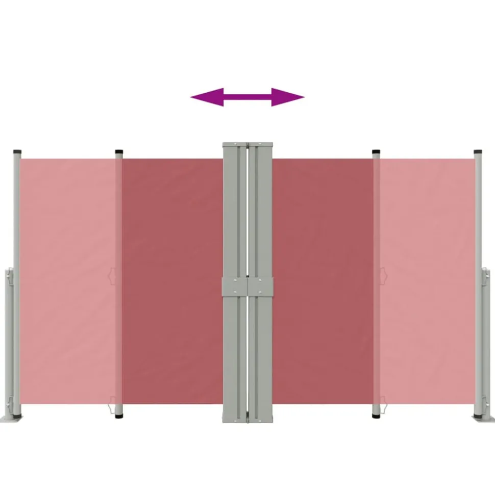 VIDAXL - Auvent latéral rétractable rouge 140x1200 cm