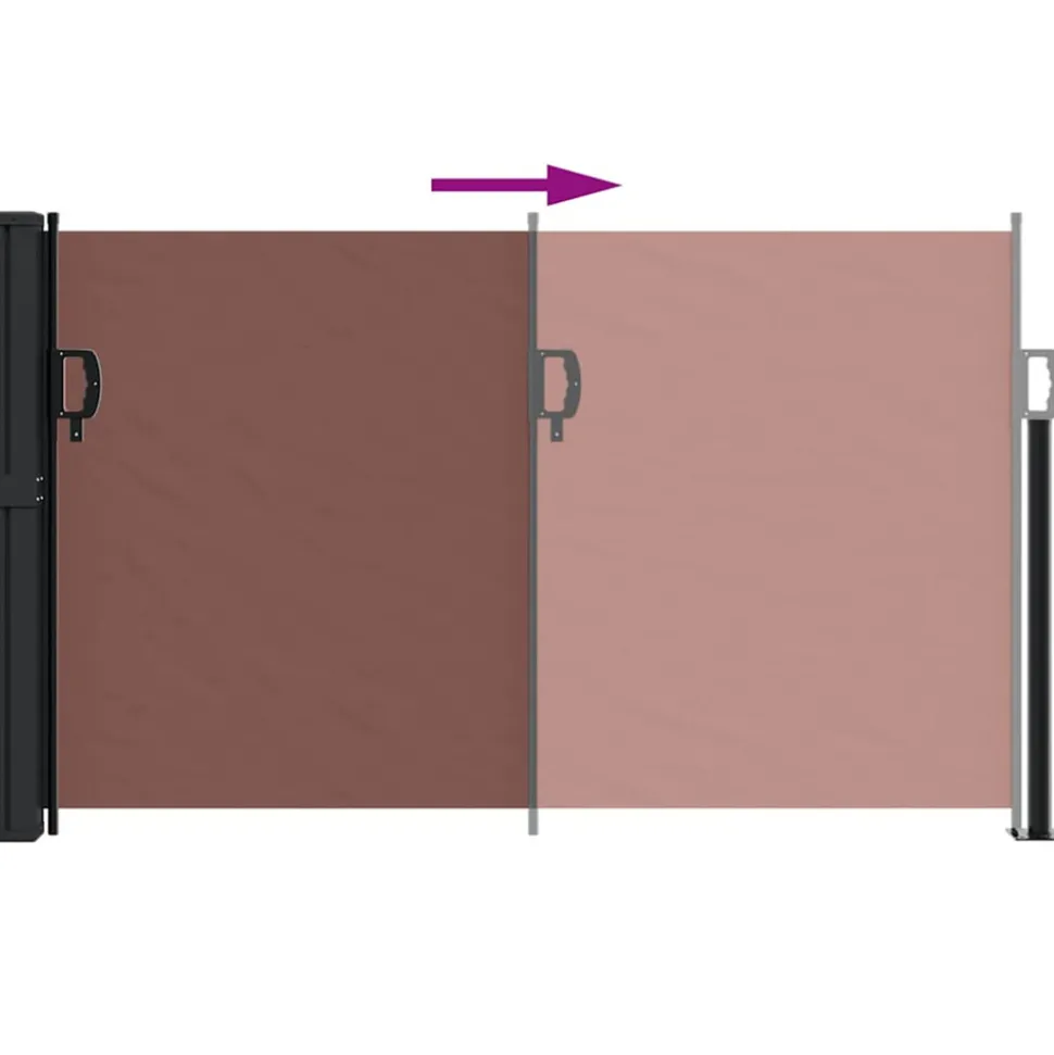 VIDAXL - Auvent latéral rétractable marron 120x500 cm