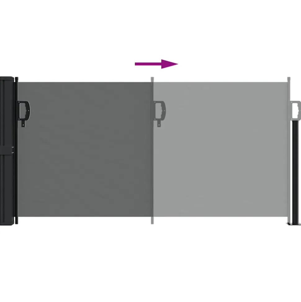VIDAXL - Auvent latéral rétractable anthracite 100x500 cm