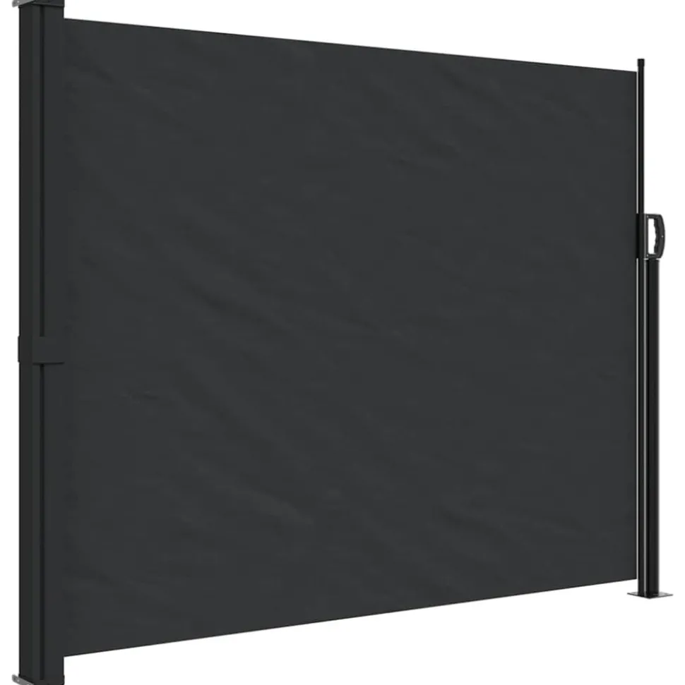 VIDAXL - Auvent latéral rétractable noir 160x600 cm