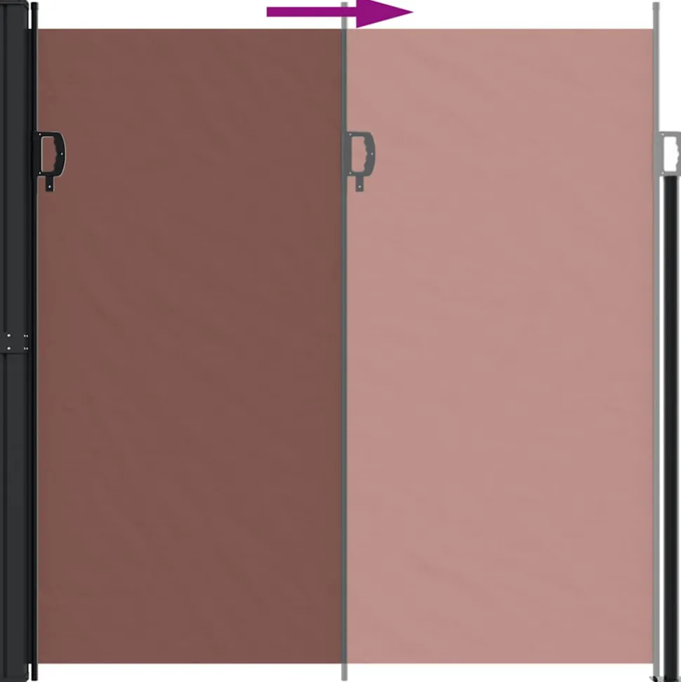 VIDAXL - Auvent latéral rétractable marron 200x500 cm