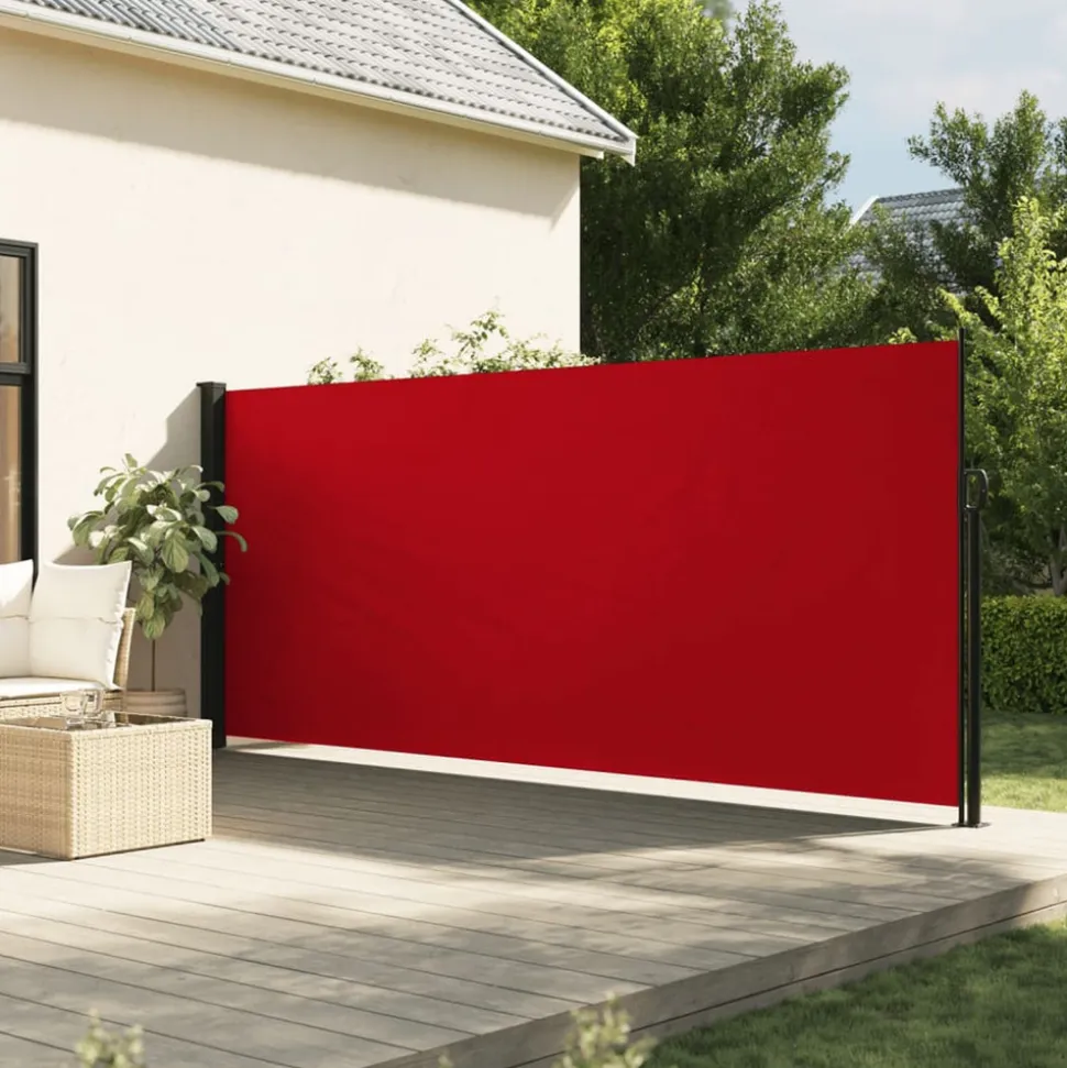 VIDAXL - Auvent latéral rétractable rouge 180x600 cm