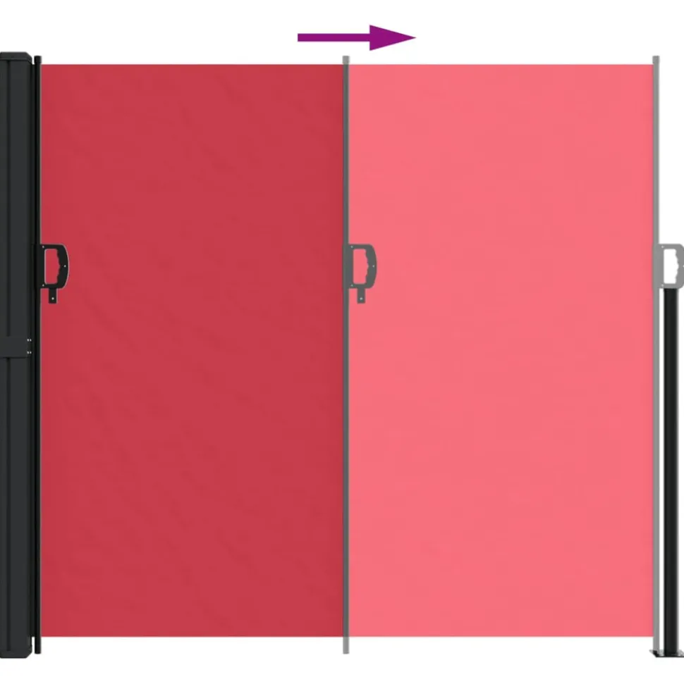 VIDAXL - Auvent latéral rétractable rouge 180x600 cm