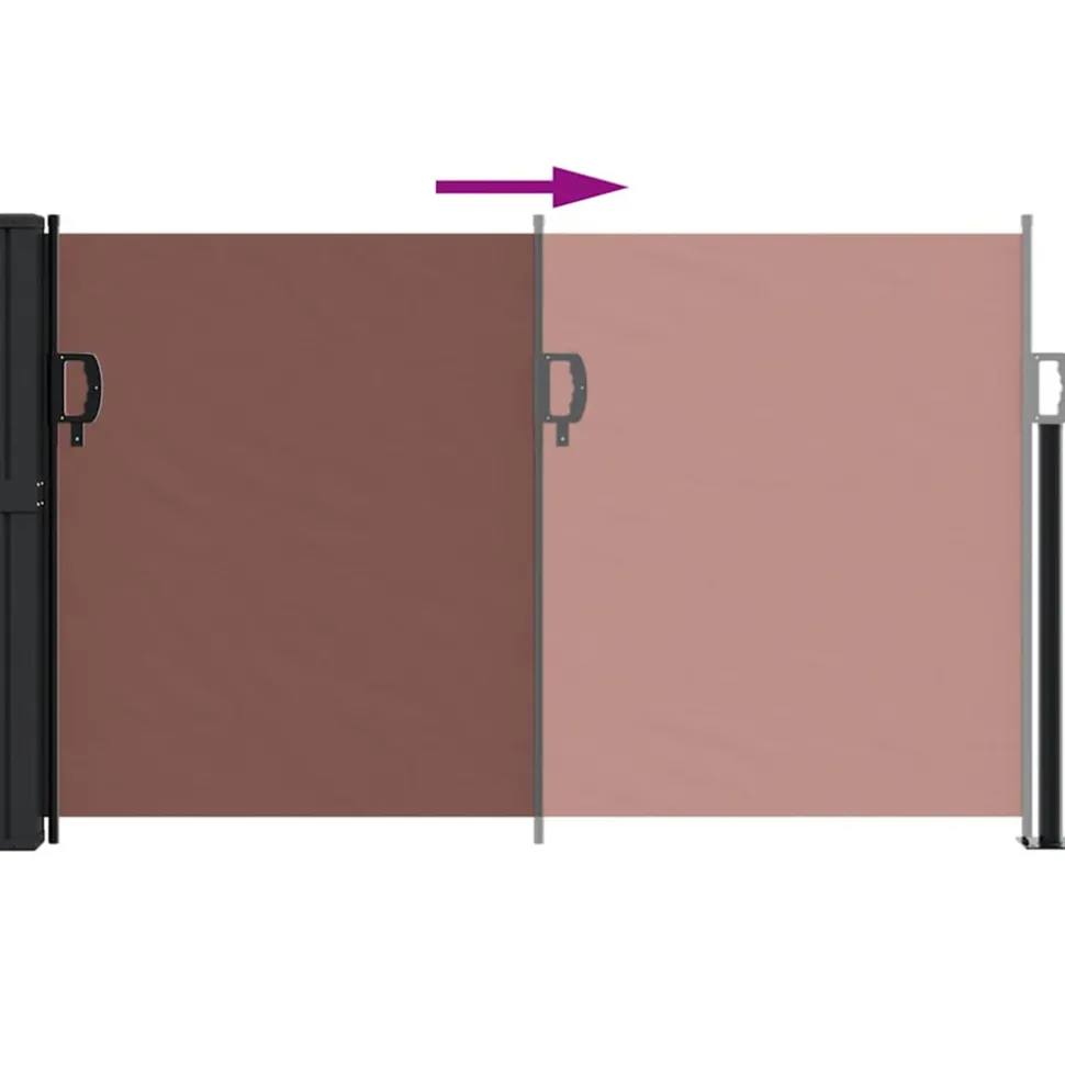 VIDAXL - Auvent latéral rétractable marron 120x600 cm