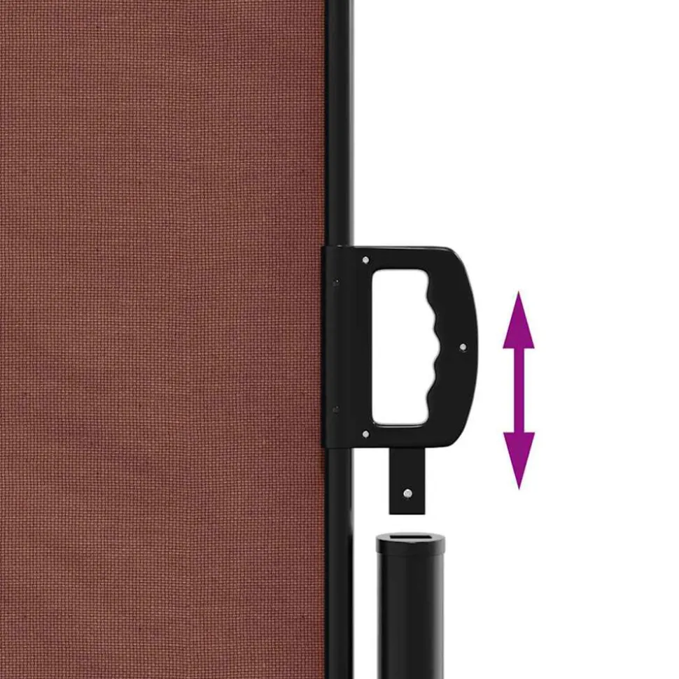 VIDAXL - Auvent latéral rétractable marron 120x600 cm