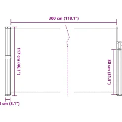 VIDAXL - Auvent latéral rétractable marron 117x300 cm
