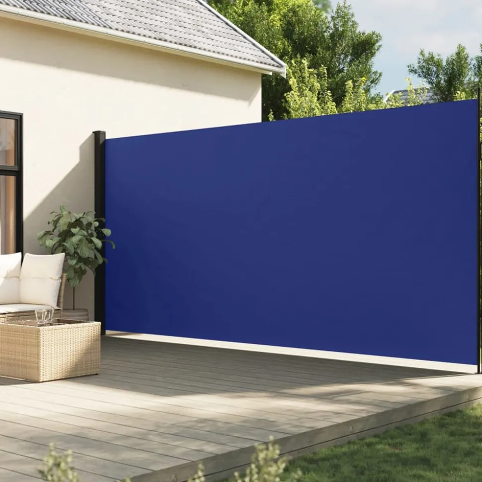 VIDAXL - Auvent latéral rétractable bleu 200x600 cm