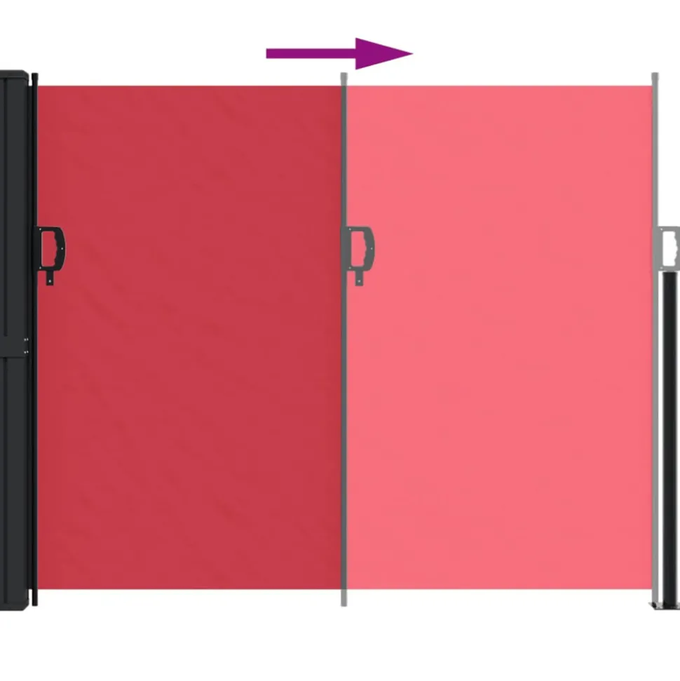 VIDAXL - Auvent latéral rétractable rouge 160x600 cm
