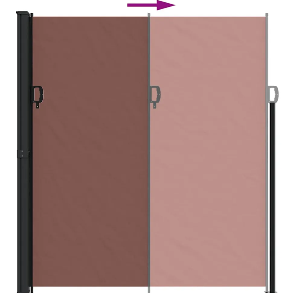 VIDAXL - Auvent latéral rétractable marron 220x600 cm