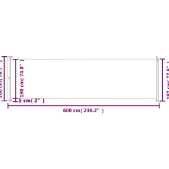 VIDAXL - Auvent latéral rétractable de patio 200x600 cm marron