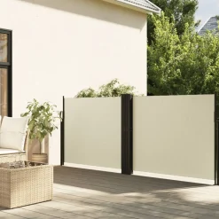 VIDAXL - Auvent latéral rétractable crème 140x1200 cm