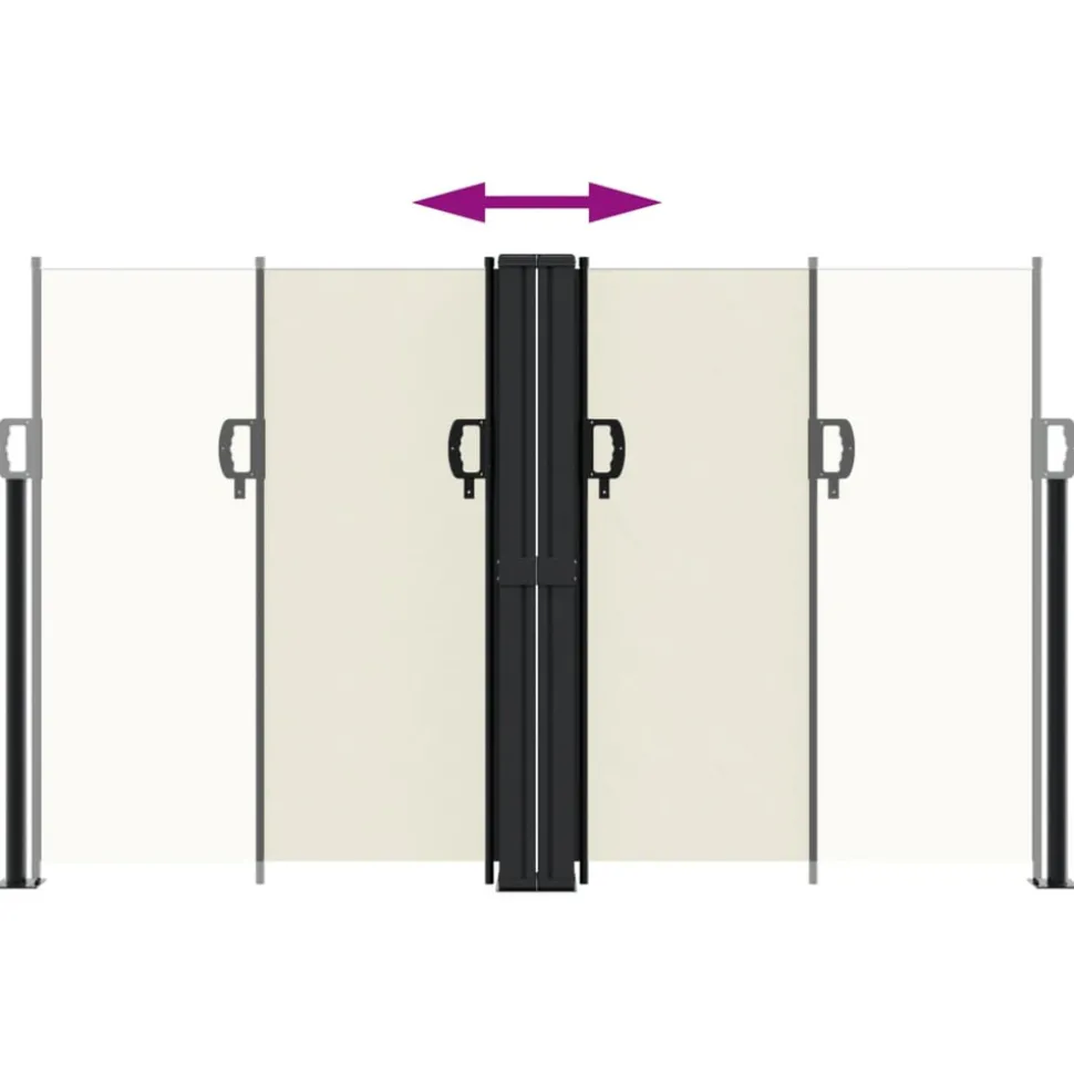 VIDAXL - Auvent latéral rétractable crème 140x1200 cm