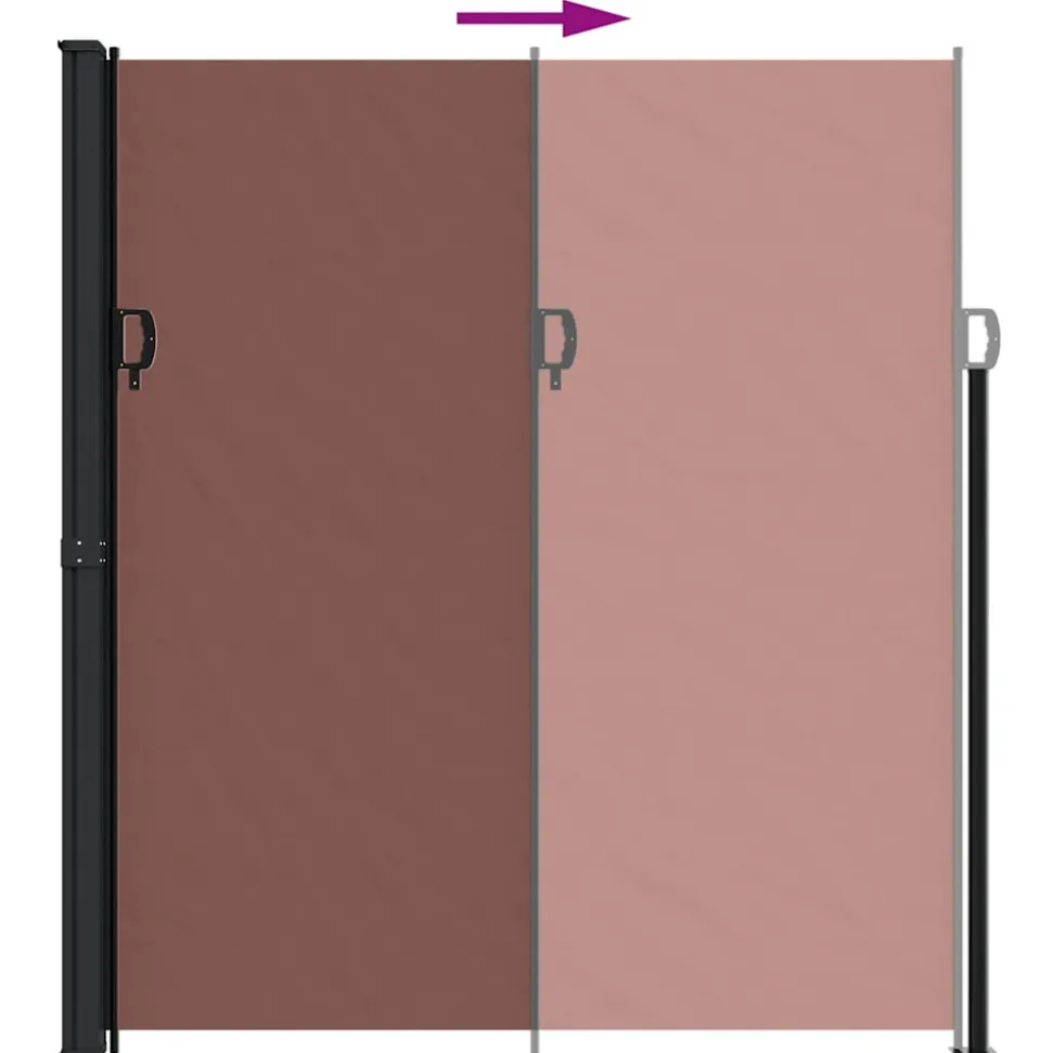 VIDAXL - Auvent latéral rétractable marron 220x500 cm