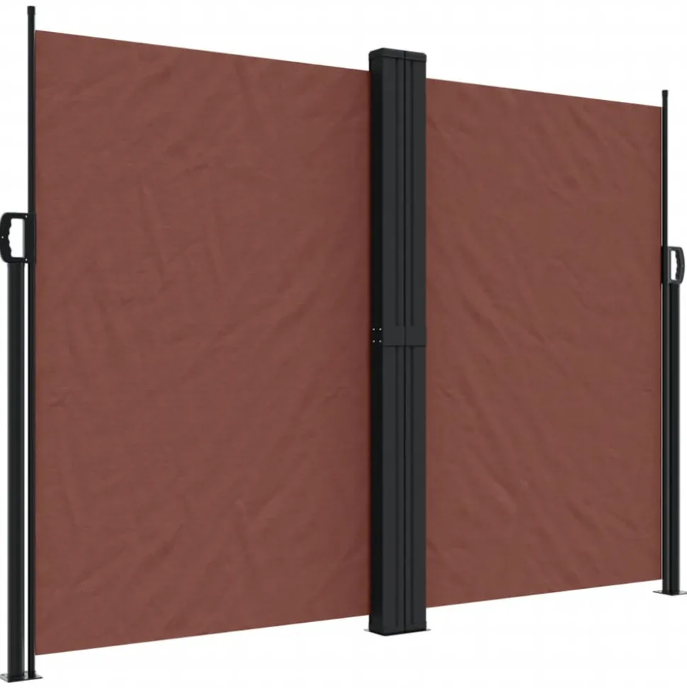 VIDAXL - Auvent latéral rétractable marron 180x1200 cm