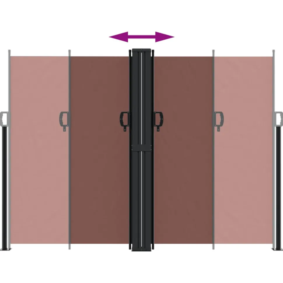 VIDAXL - Auvent latéral rétractable marron 180x1200 cm