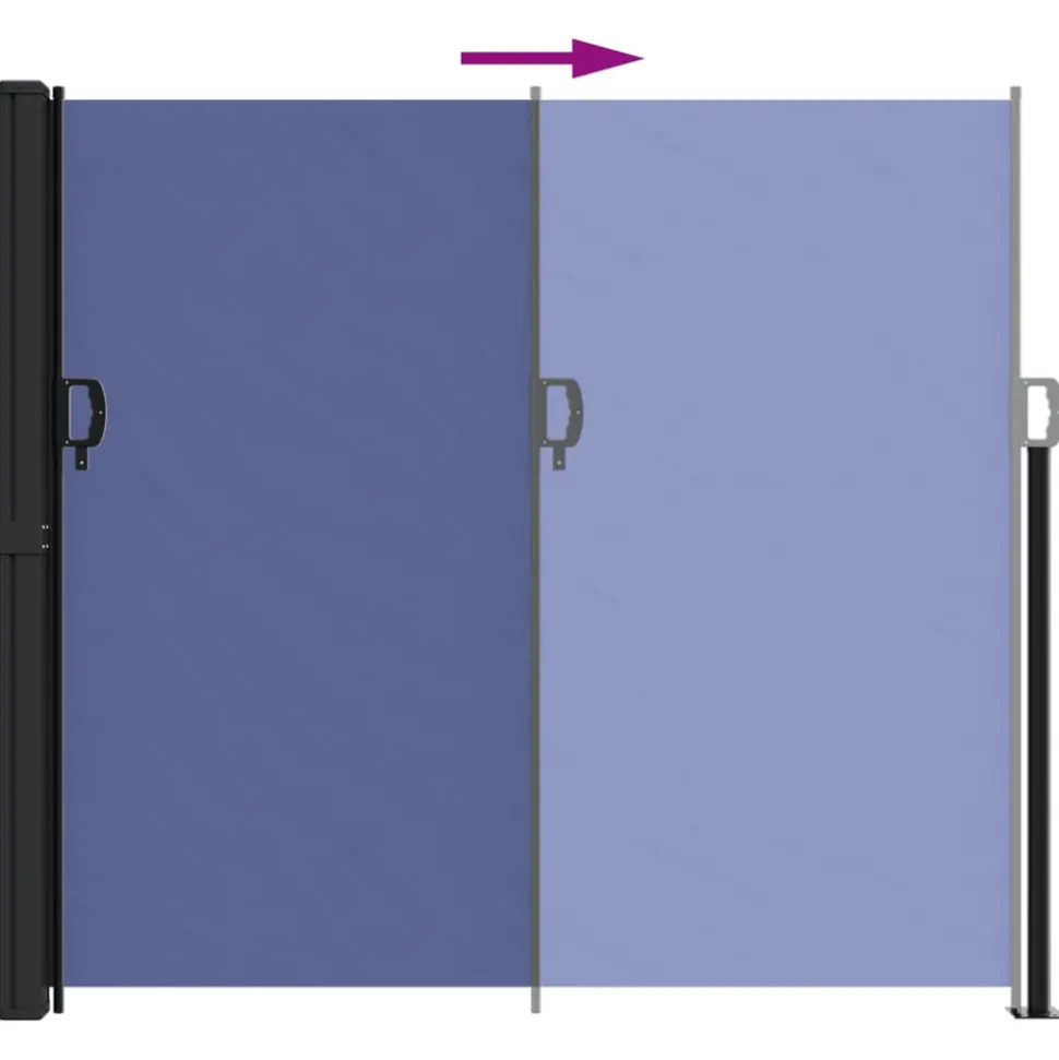 VIDAXL - Auvent latéral rétractable bleu 180x600 cm