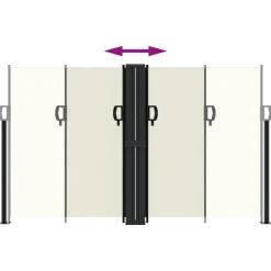 VIDAXL - Auvent latéral rétractable crème 140x1000 cm