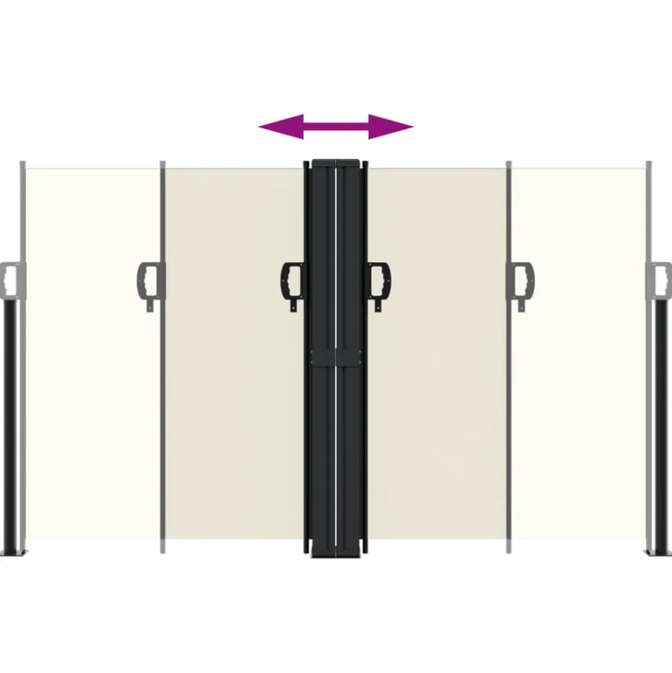 VIDAXL - Auvent latéral rétractable crème 140x1000 cm