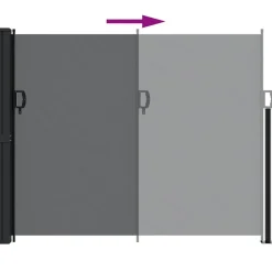VIDAXL - Auvent latéral rétractable noir 160x300 cm