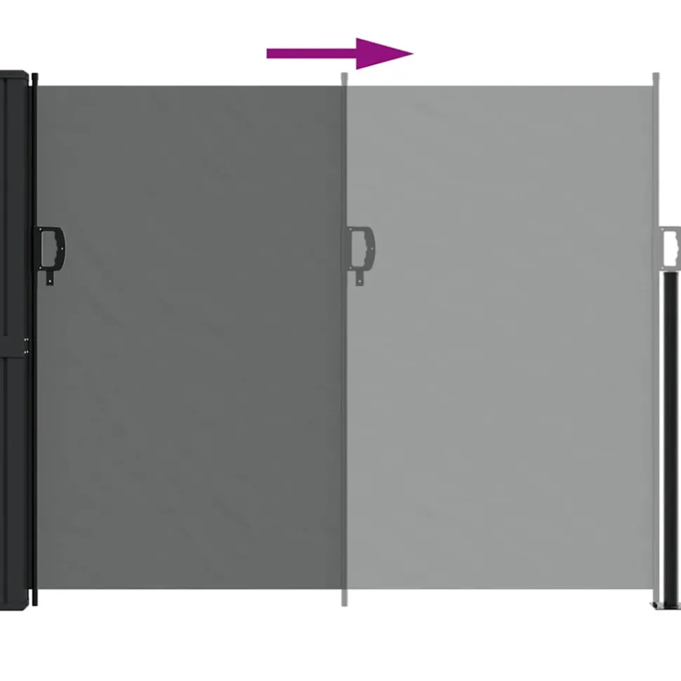 VIDAXL - Auvent latéral rétractable anthracite 160x500 cm