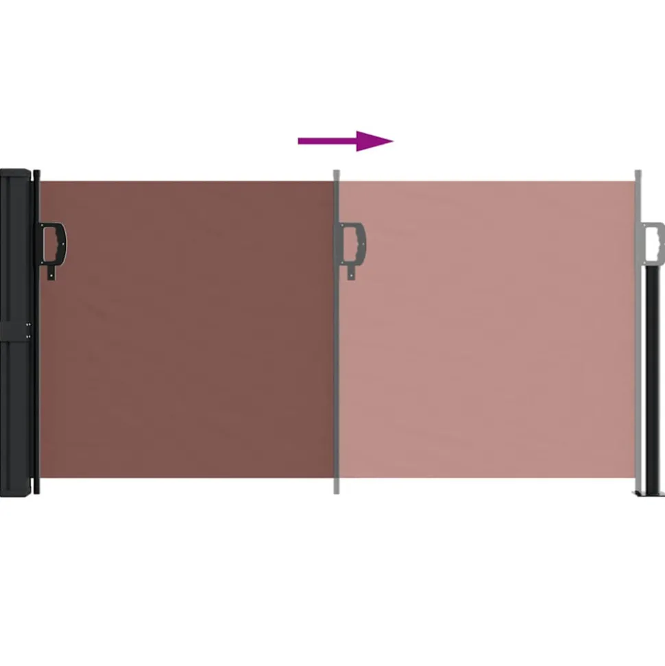 VIDAXL - Auvent latéral rétractable marron 100x300 cm