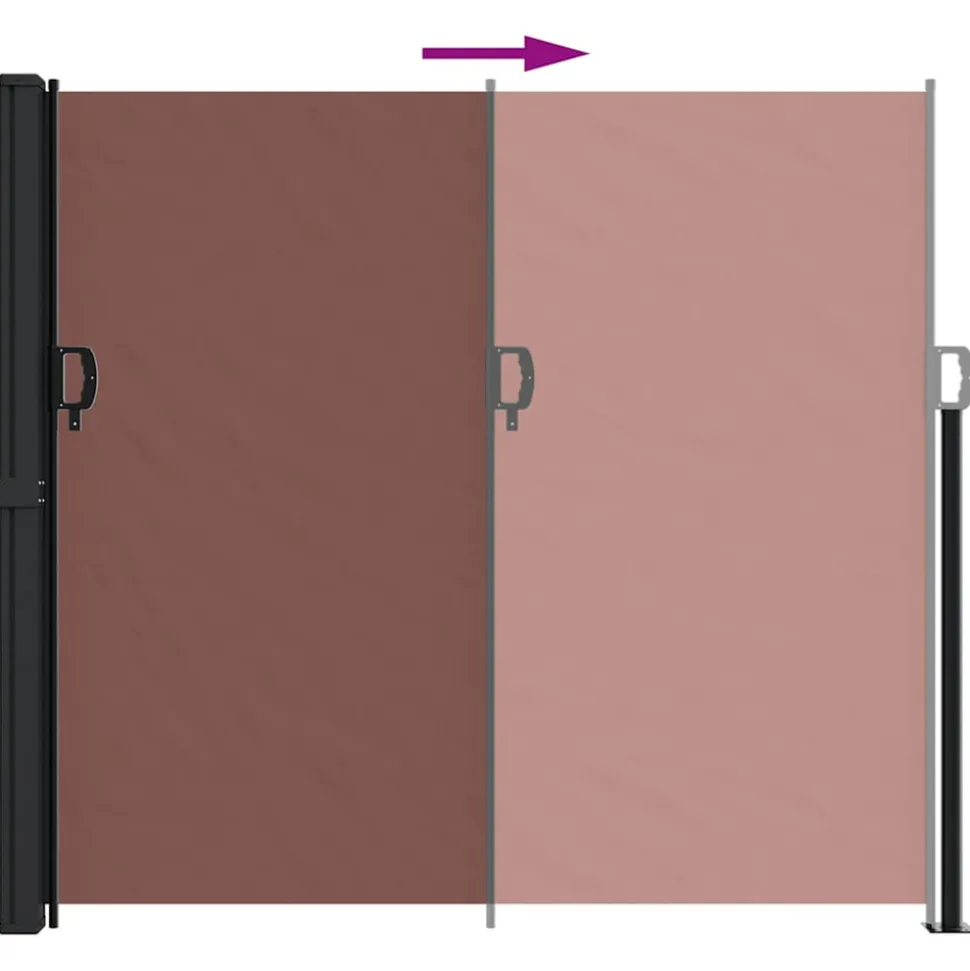 VIDAXL - Auvent latéral rétractable marron 180x300 cm