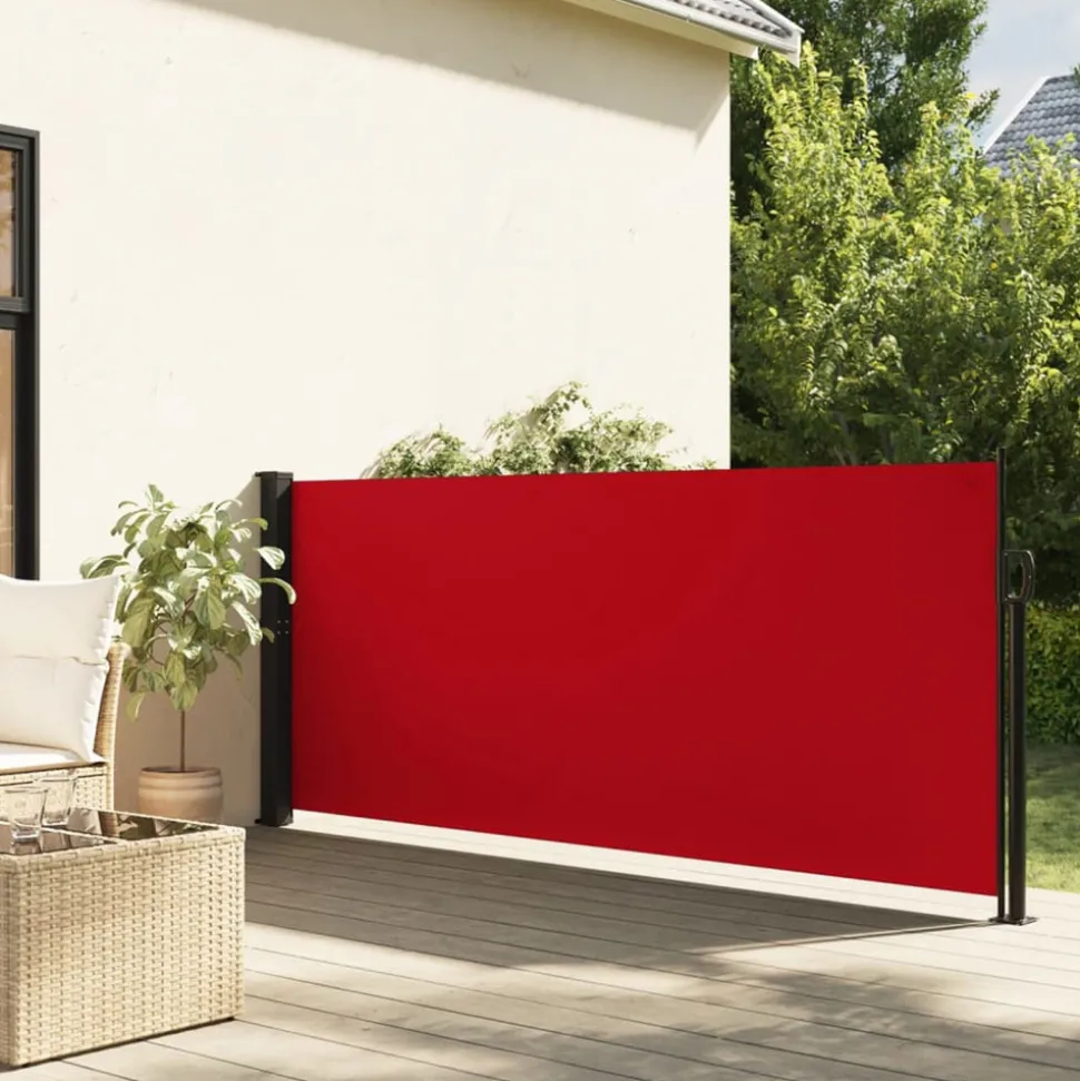 VIDAXL - Auvent latéral rétractable rouge 120x600 cm