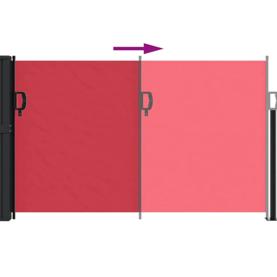 VIDAXL - Auvent latéral rétractable rouge 120x600 cm