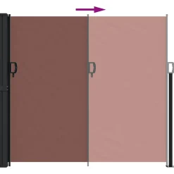 VIDAXL - Auvent latéral rétractable marron 180x500 cm