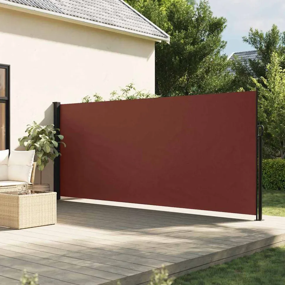 VIDAXL - Auvent latéral rétractable marron 160x500 cm