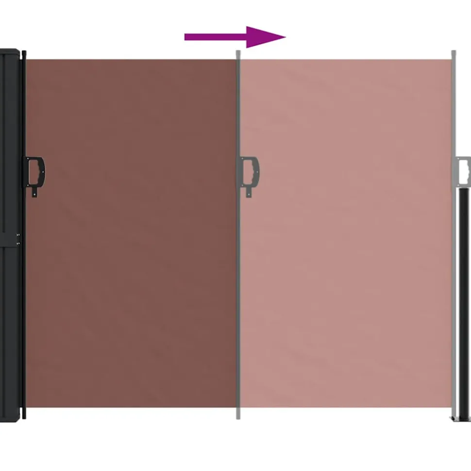 VIDAXL - Auvent latéral rétractable marron 160x500 cm