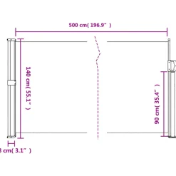 VIDAXL - Auvent latéral rétractable bleu 140x500 cm