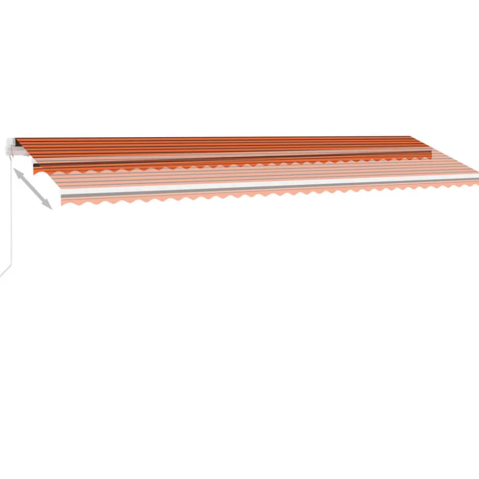 VIDAXL - Auvent manuel rétractable avec led 600x300 cm orange et marron