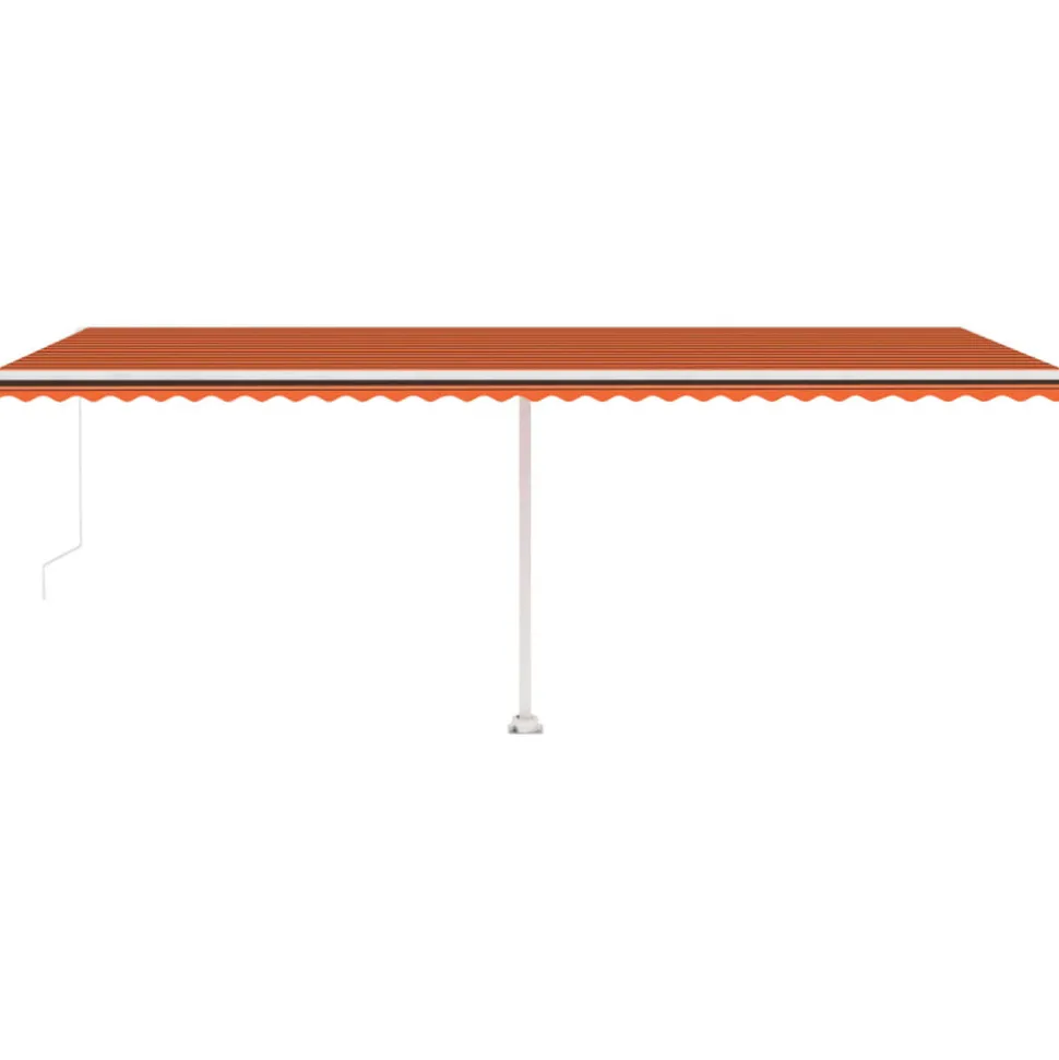 VIDAXL - Auvent manuel rétractable avec led 600x300 cm orange et marron