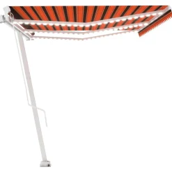 VIDAXL - Auvent manuel rétractable avec led 600x300 cm orange et marron