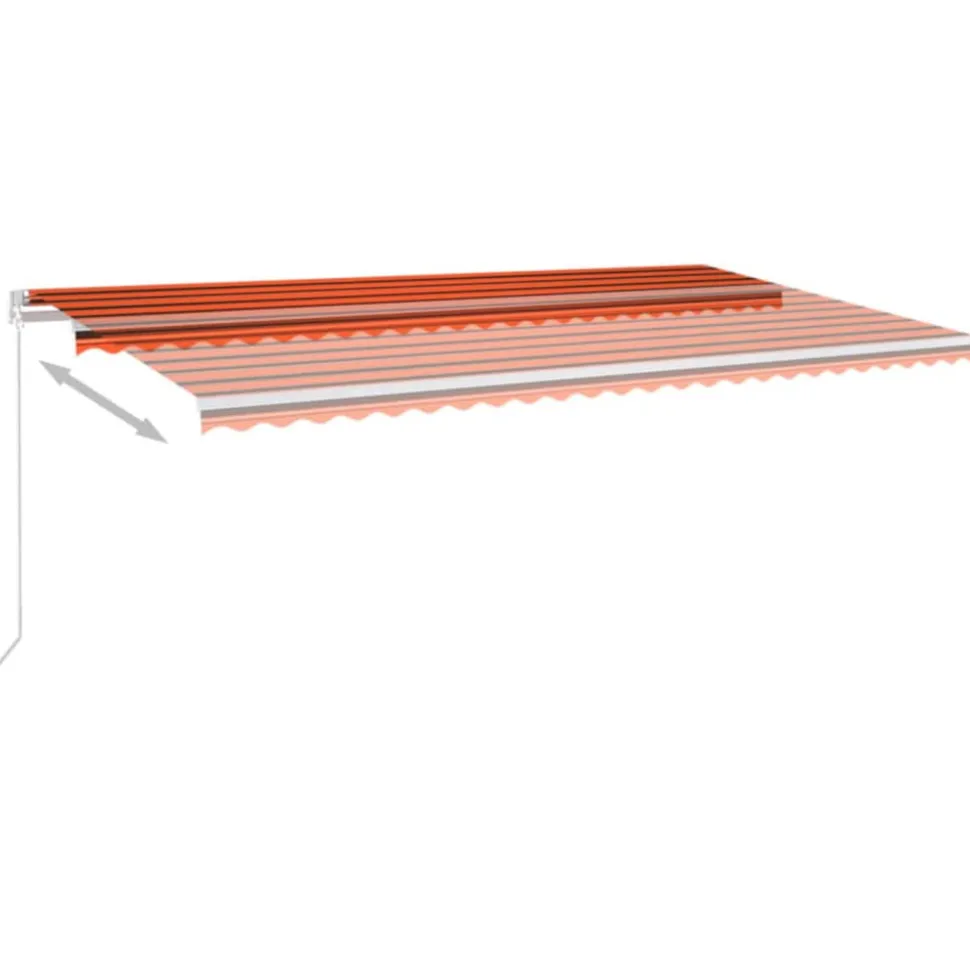 VIDAXL - Auvent manuel rétractable avec led 600x300 cm orange et marron