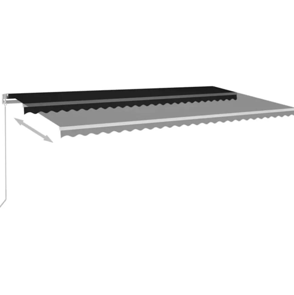 VIDAXL - Auvent manuel rétractable avec led 600x300 cm anthracite