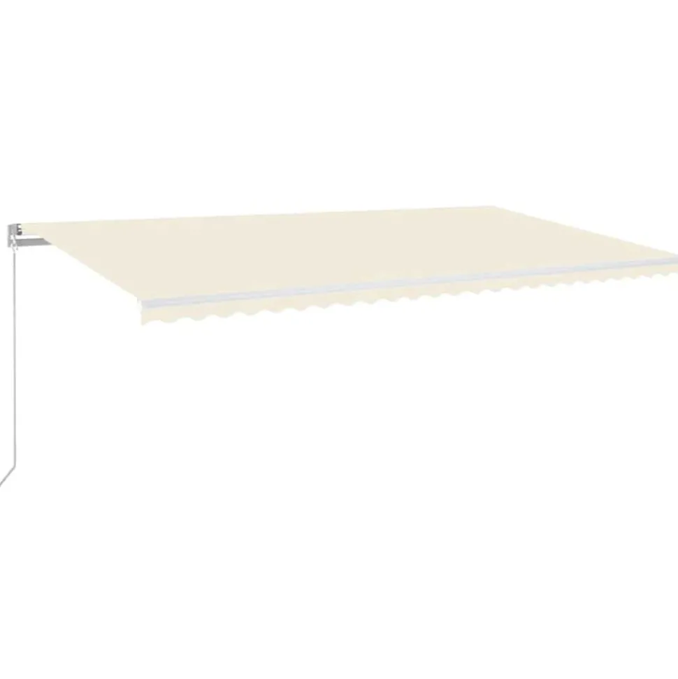 VIDAXL - Auvent manuel rétractable avec led 600x300 cm crème