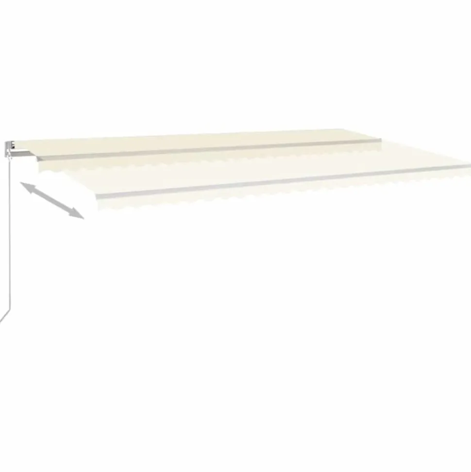 VIDAXL - Auvent manuel rétractable avec led 600x300 cm crème