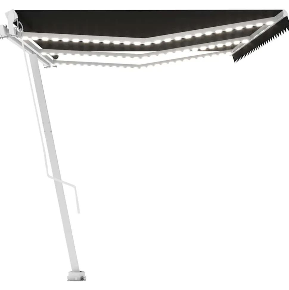 VIDAXL - Auvent manuel rétractable avec led 600x300 cm anthracite