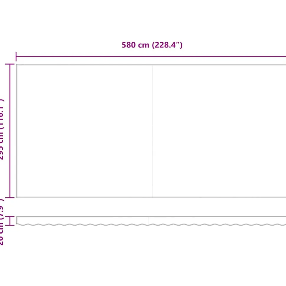 VIDAXL - Auvent rétractable with manuel 600 × 300 cm multicolore