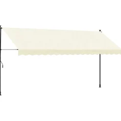 VIDAXL - Auvent rétractable crème 400x150 m tissu et acier