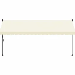 VIDAXL - Auvent rétractable crème 400x150 m tissu et acier