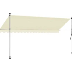 VIDAXL - Auvent rétractable crème 400x150 m tissu et acier