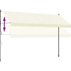VIDAXL - Auvent rétractable crème 400x150 m tissu et acier