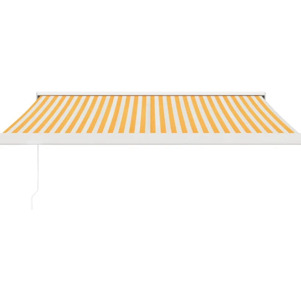 VIDAXL - Auvent rétractable jaune et blanc 3,5x2,5 m tissu et aluminium