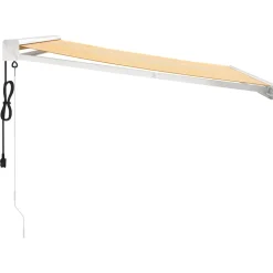 VIDAXL - Auvent rétractable jaune et blanc 3,5x2,5 m tissu et aluminium